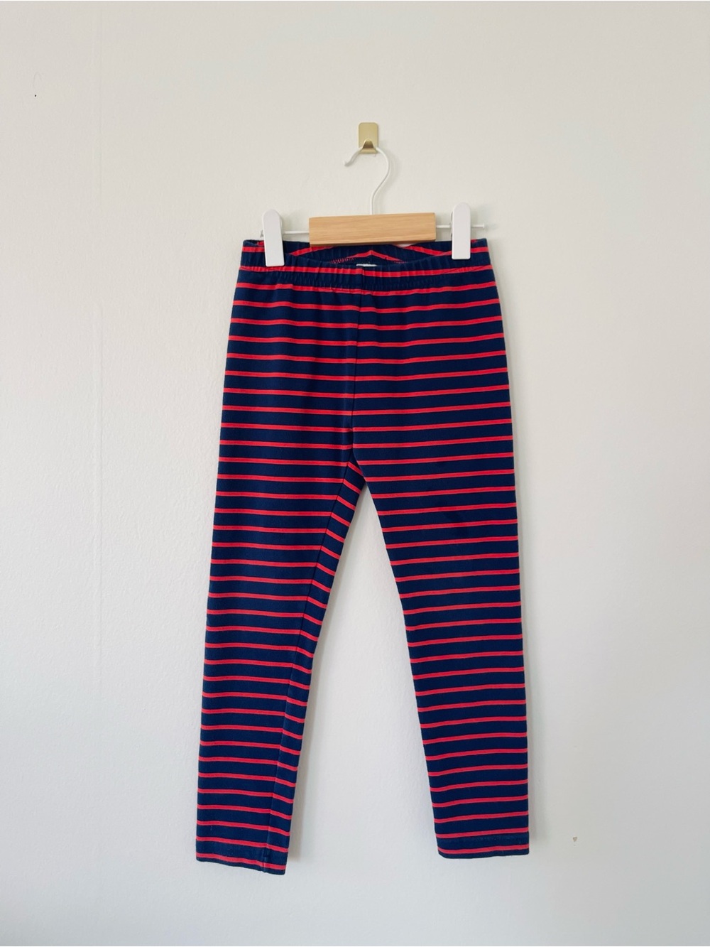 Hanna Andersson Navy and Red Striped Kids Leggings